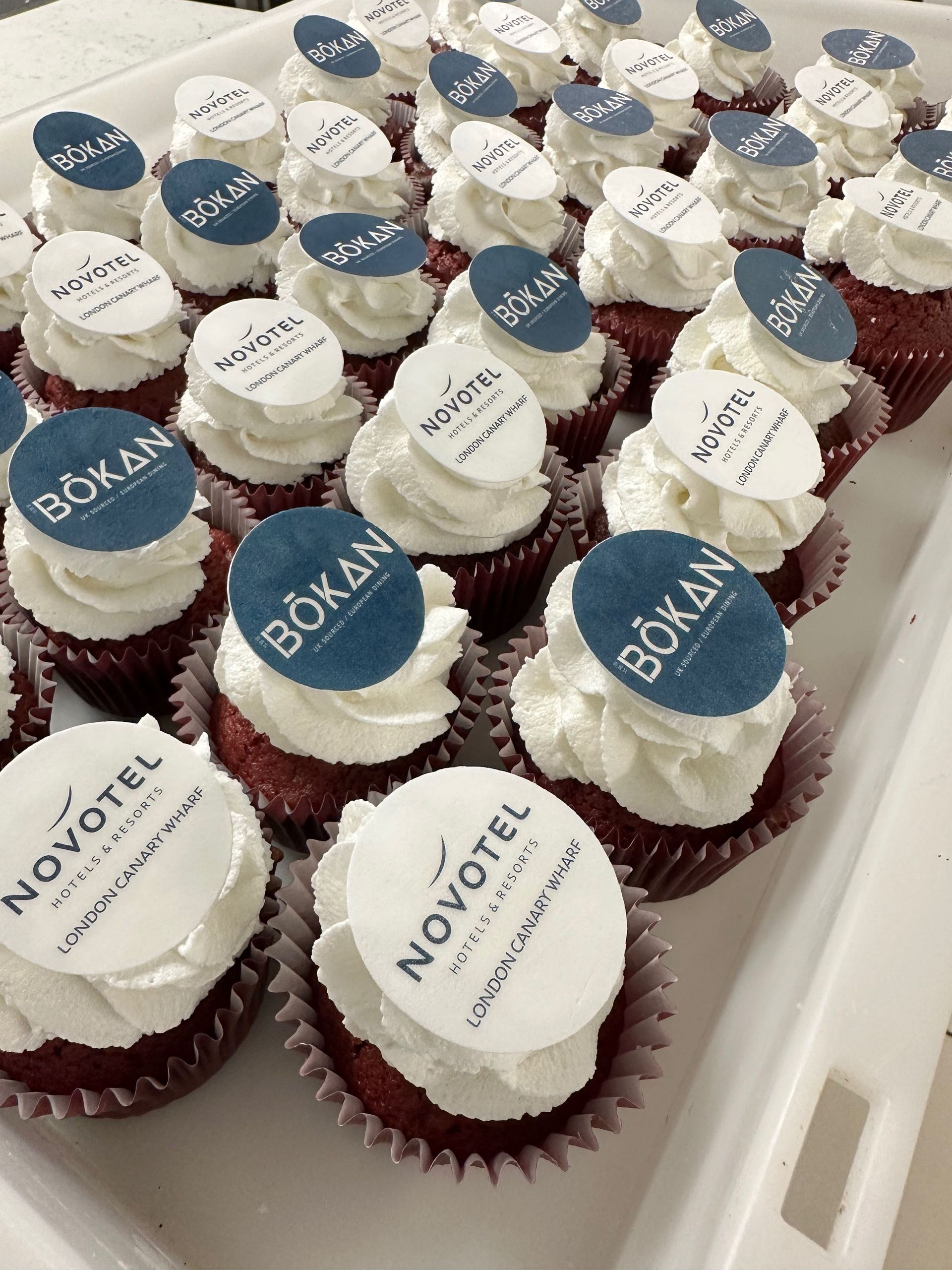 Artisan cupcakes with detailed hand-piped decoration