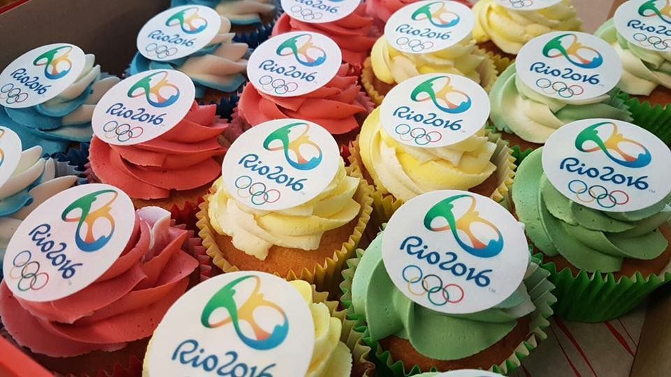World Cup themed celebration cupcakes with flag designs