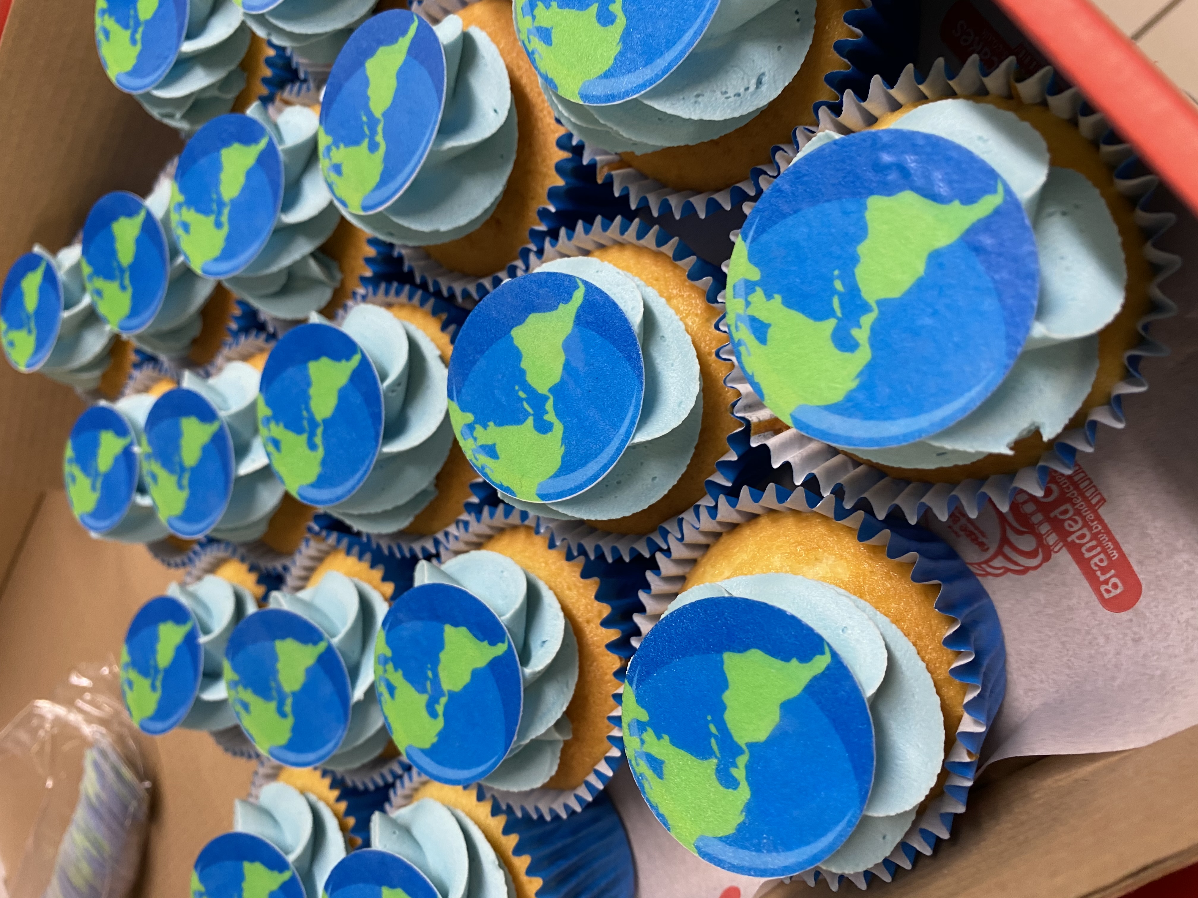 Premium cupcakes with intricate logo design